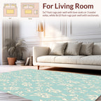 Ethereal Floral Scroll Patterned Rug