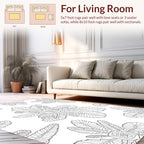 Botanical Outline Floral Pattern Rug