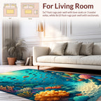 Underwater Coral Reef Fish Scene Rug