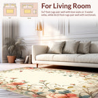 Floral Vines And Peony Blossom Design Rug