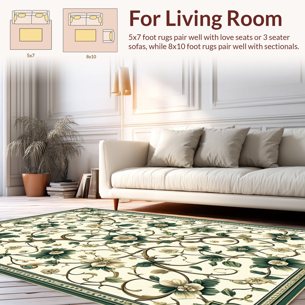 Elegant Floral Vine Pattern Rug