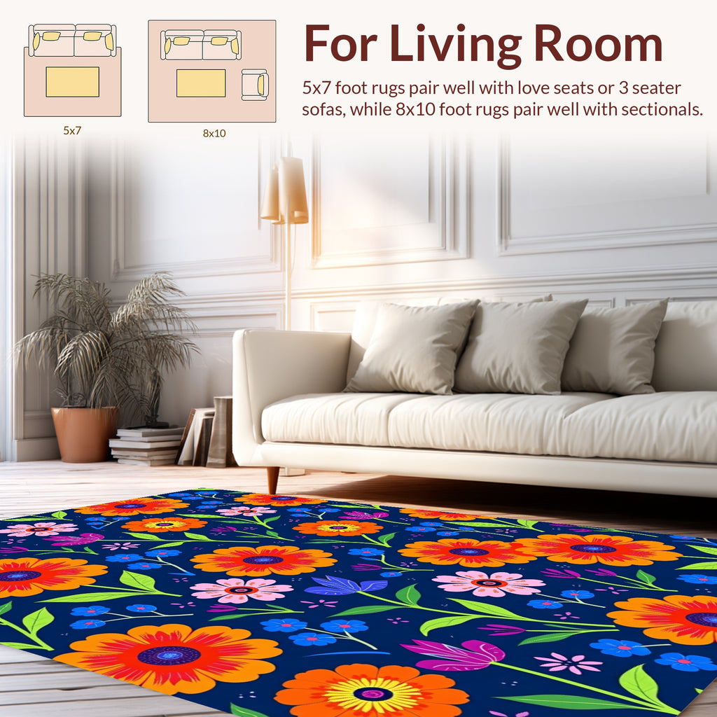 Joyful Floral Patterned Rug