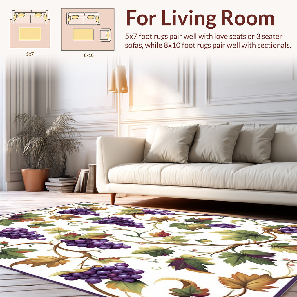 Vineyard Grape Cluster Pattern Design Rug