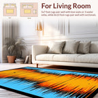 Abstract Orange Blue Gradient Lines Rug