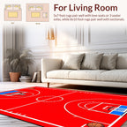 Red Basketball Court Graphic Rug