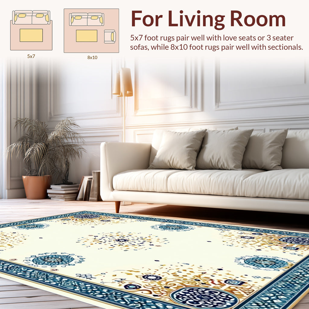 Ornate Mandala Medallion Pattern Rug