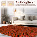Abstract Organic Orange Swirl Pattern Rug