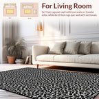 Black Organic Abstract Pattern Rug