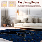 Black Cat In Jungle Pattern Rug