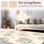Delicate Floral Line Art Design Rug