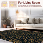 Elegant Orange Floral Symmetry Design Rug