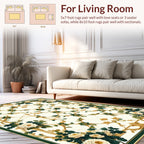 Ornate Floral Vine Gold Pattern Rug