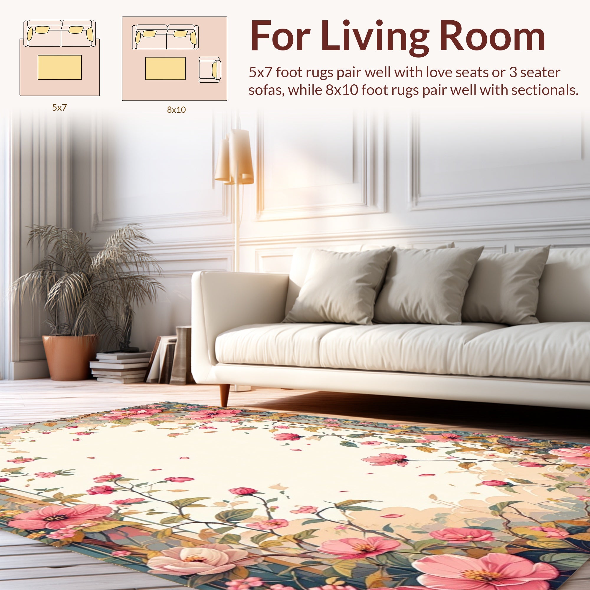 Pink Floral Garden Arch Rug