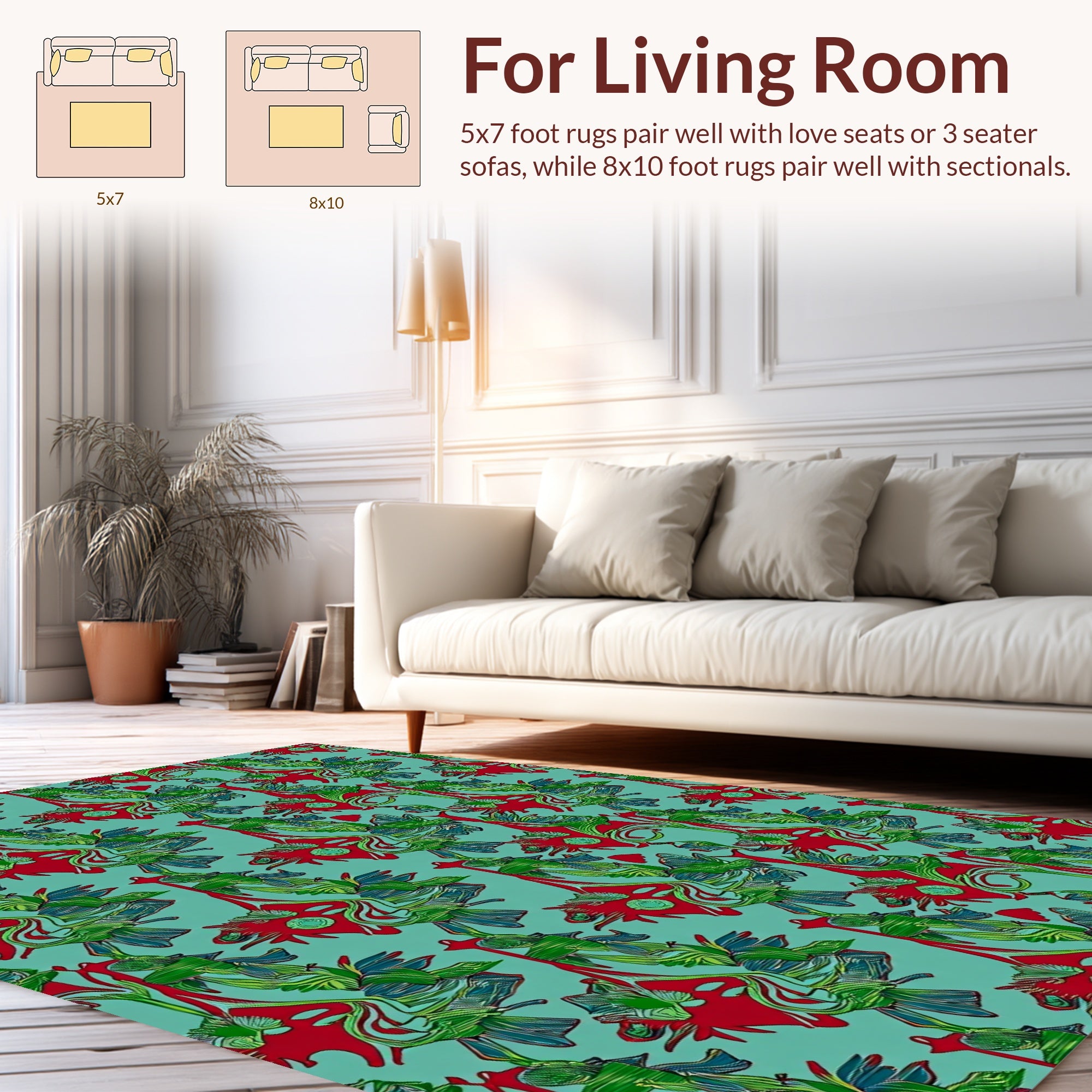 Art Nouveau Floral And Vine Pattern Rug