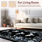 Elegant Insect Floral Botanical Design Rug