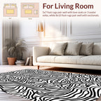 Abstract Black White Flowing Lines Rug