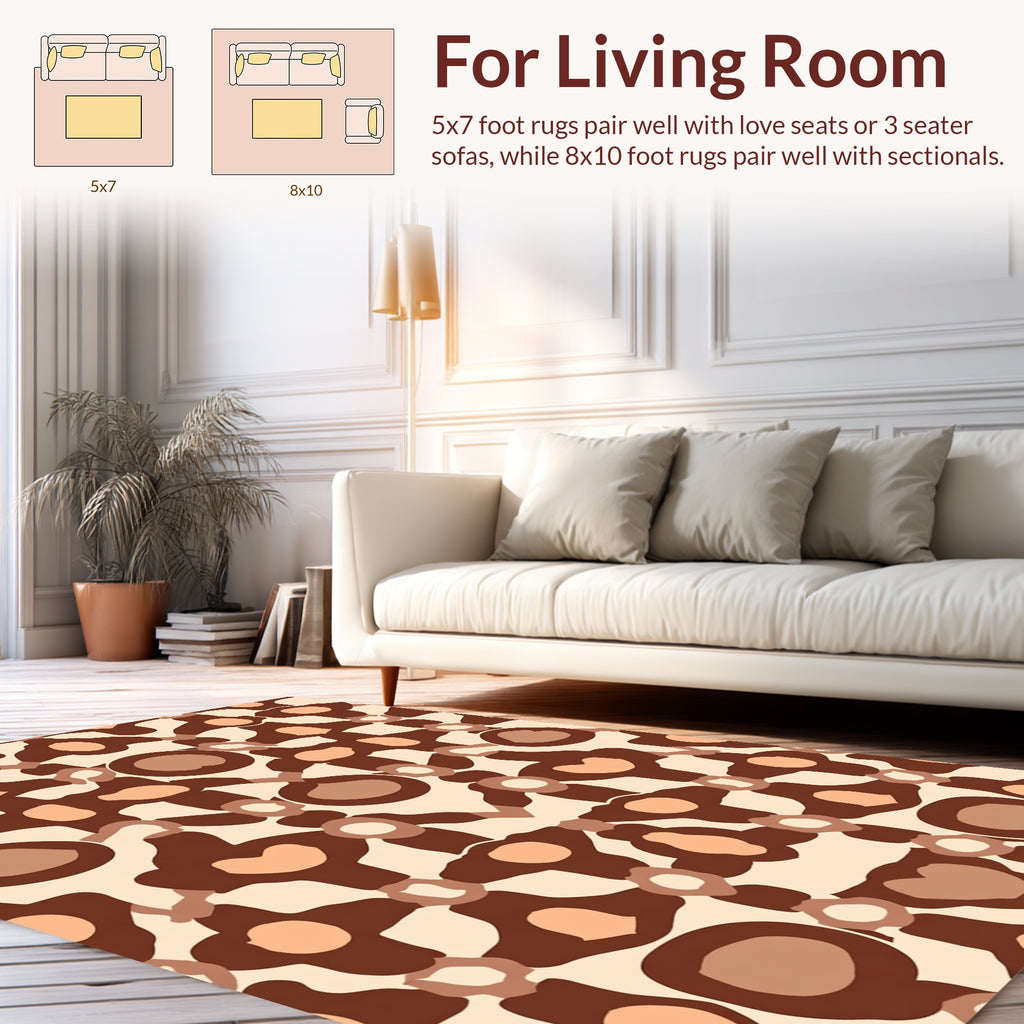Brown Cream Contemporary Geometric Pattern Rug