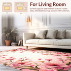 Soft Pink Cherry Blossom Vine Design Rug