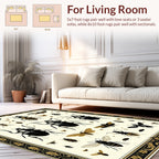 Insect Botanical Golden Frame Design Rug
