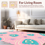 Whimsical Floral Butterfly Pattern Rug