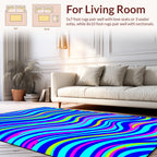 Vibrant 3-Color Wavy Stripes Design Rug