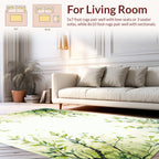 Nature Inspired Green Leaf Branches Rug