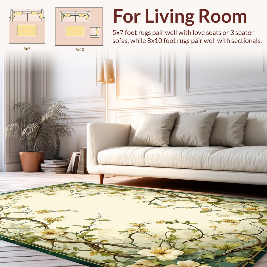 Vine and Floral Botanical Nature Rug