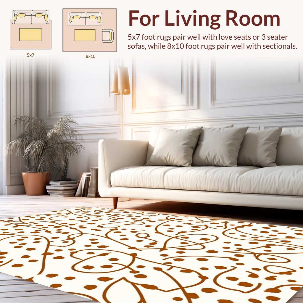 Whimsical Vine Dots Pattern Rug