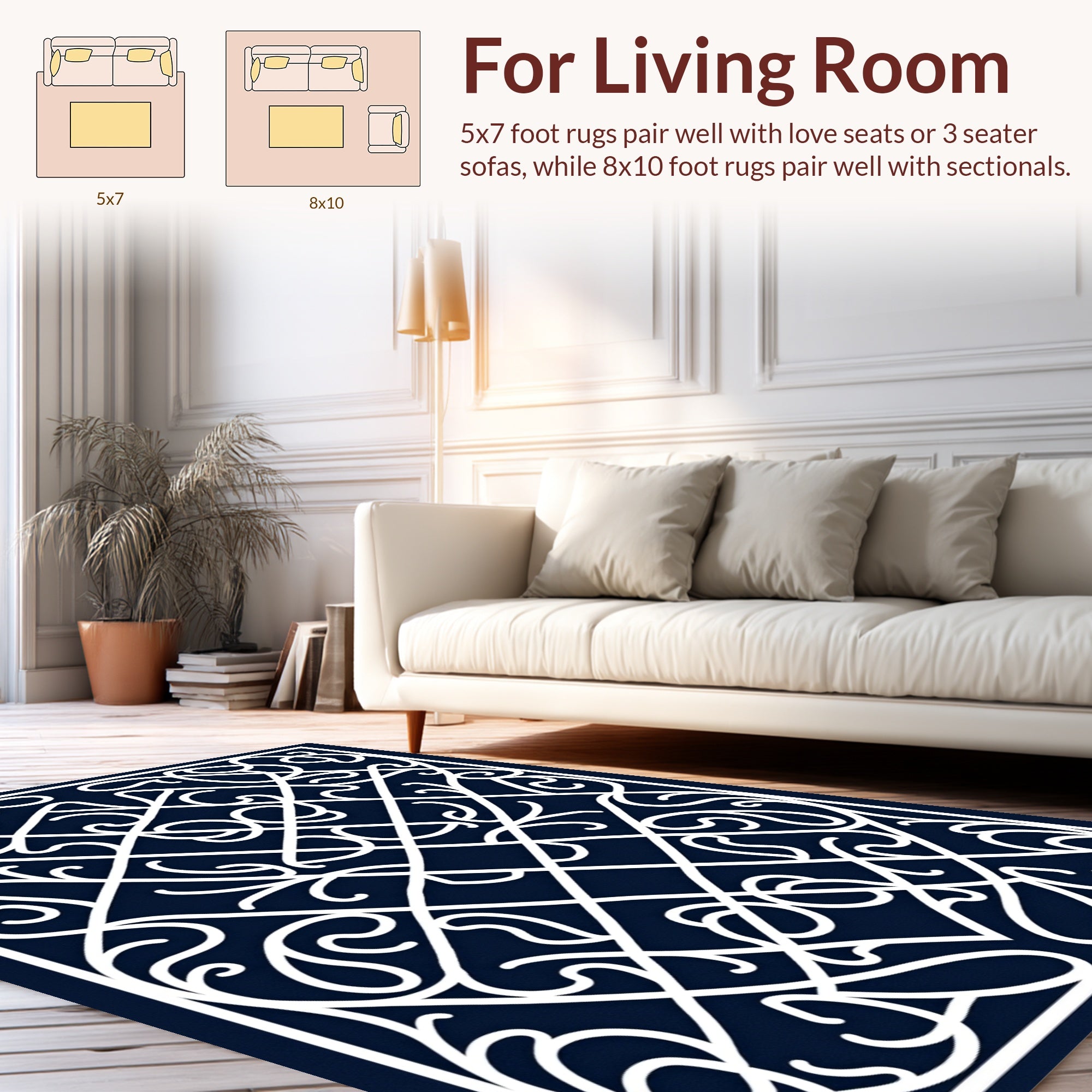 Ornate Scrolled Lattice Design Rug