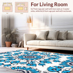 Blue Floral Mandala Pattern Rug