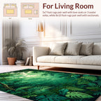 Lush Forest Canopy Tropical foliage Pattern Rug