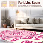 Pink Floral Medallion Pattern Rug