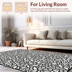 Abstract Black White Organic Pattern Rug