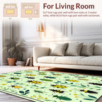 Whimsical Bugs Botanical Garden Pattern Rug
