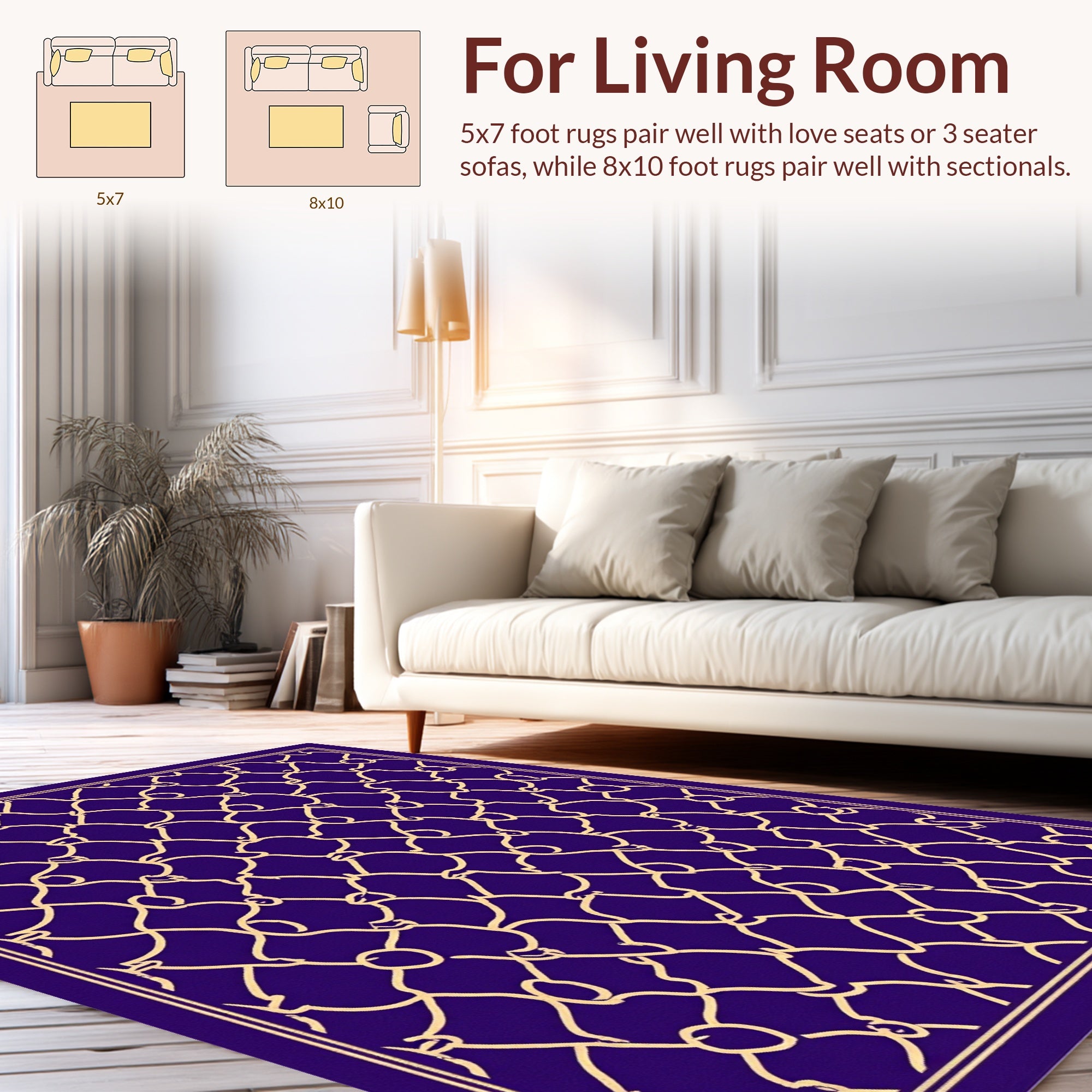 Woven Net Pattern With Yellow Outline Rug