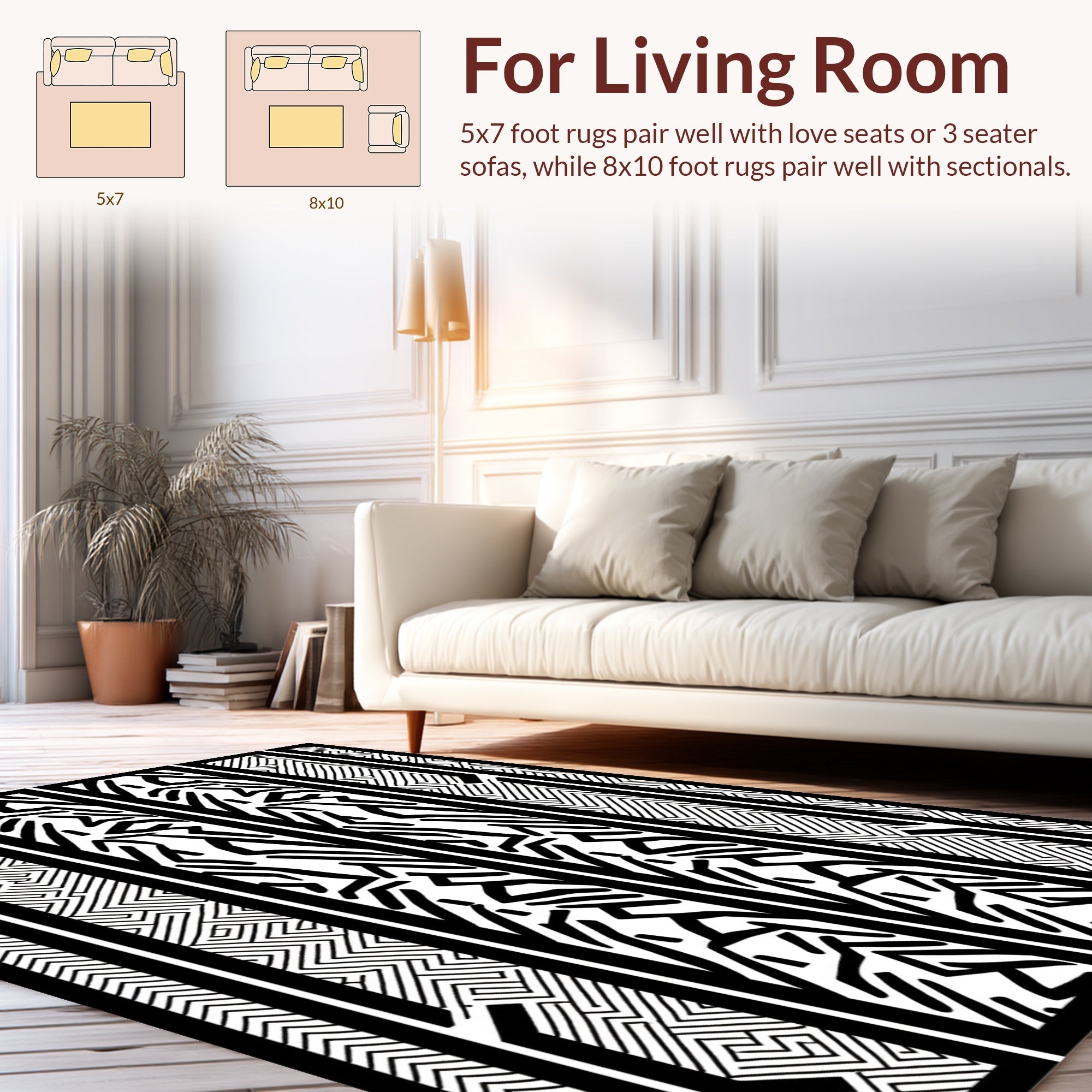 Bold Abstract Striped Contemporary Rug