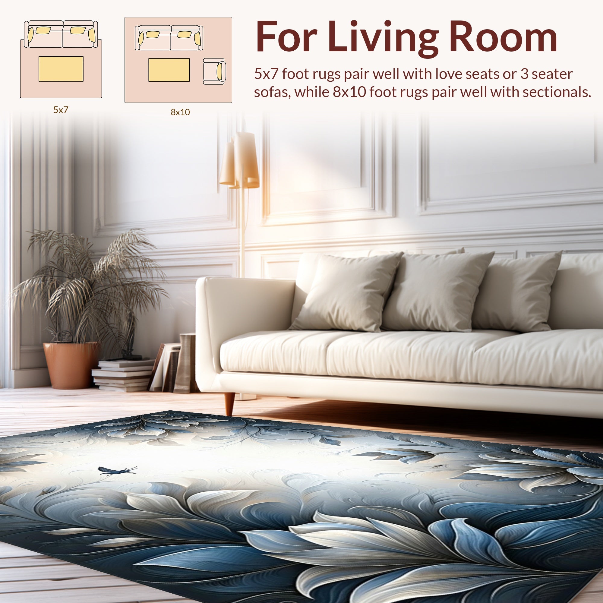 Floral Abstract Art Design Rug