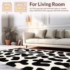 Playful Black Cream Amorphous Pattern Rug