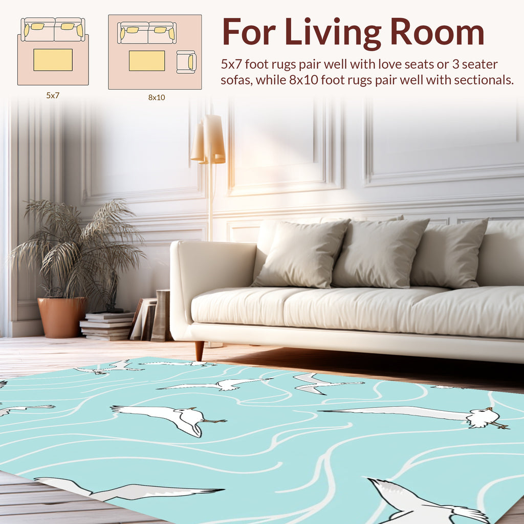 Seagull Swirl Pattern Rug