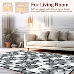 Symmetrical Floral Line Art Rug