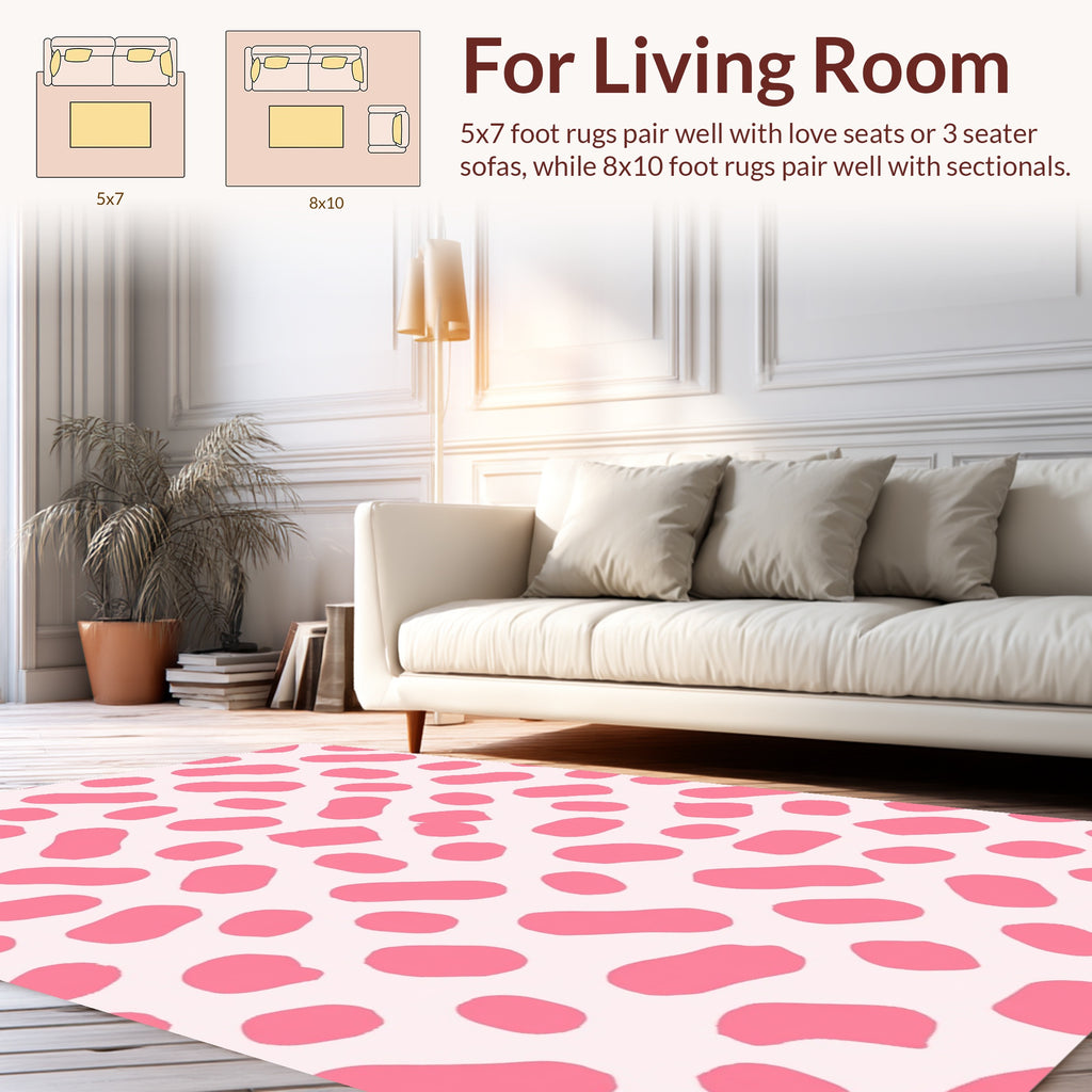 Pink Blob and Spot Pattern Rug
