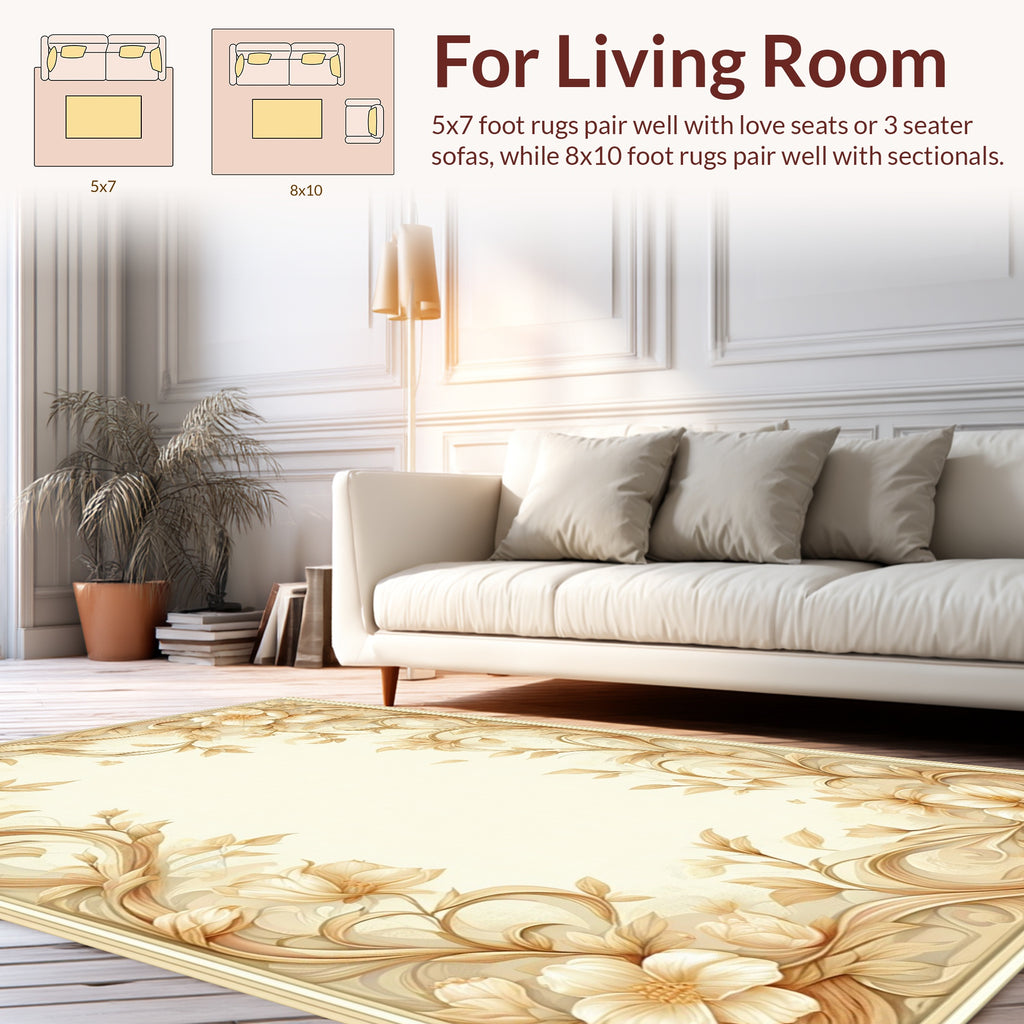 Ornate Floral Vine Accents Rug