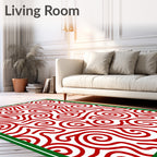 Ornate Red Swirl Infinite Maze Rug