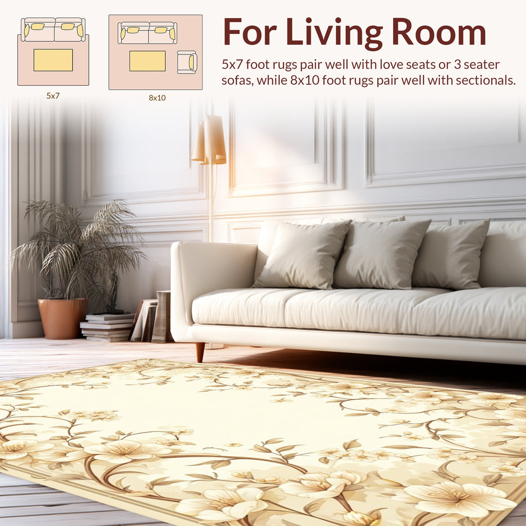 Vintage Floral Vine Patterned Rug