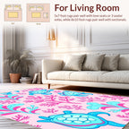 Sea Turtle Coral Pattern Rug