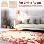 Pink Floral Vine Botanical Pattern Rug