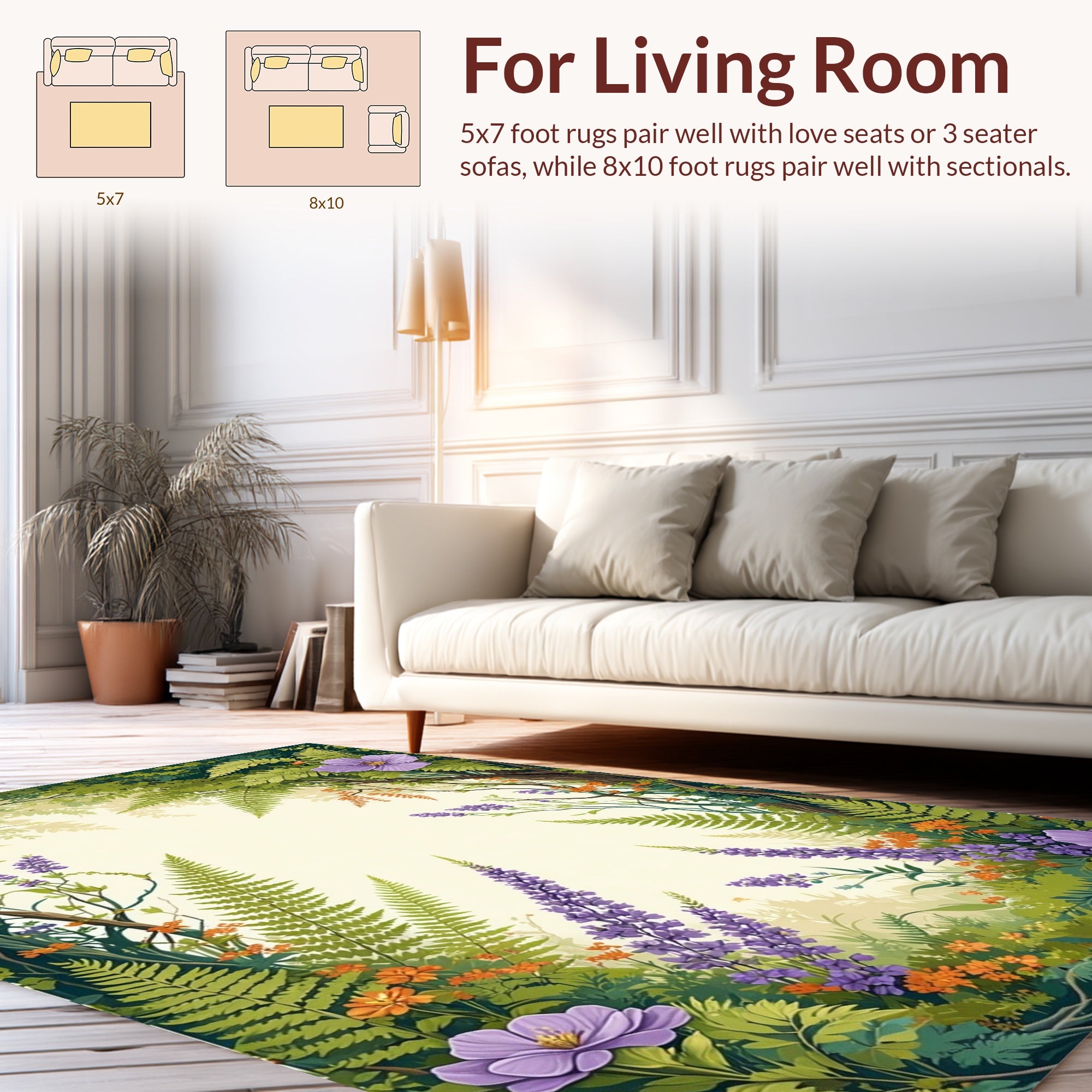 Enchanting Forest Floral Nature Rug