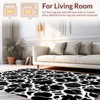 Monochrome Floral Silhouette Pattern Rug