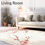 Elegant Pink Sakura Blossom Branches Rug