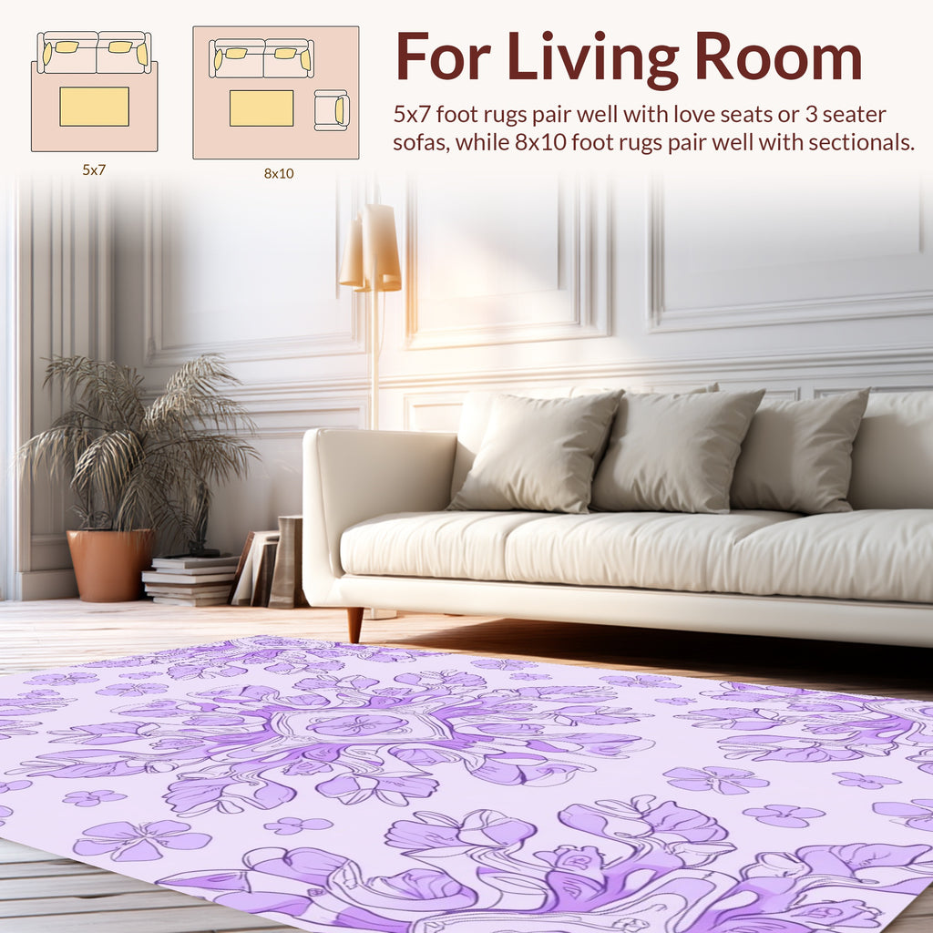 Mandalas Lilac Floral Symmetry Rug